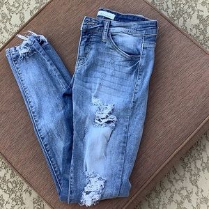 RanCan jeans distressed , light blue, ankle length - 24